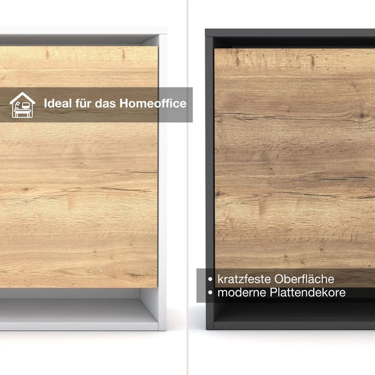 ASSMANN Wandsekretär Cubas Premium Anthrazit 80x36x71cm Holz – Bild 6