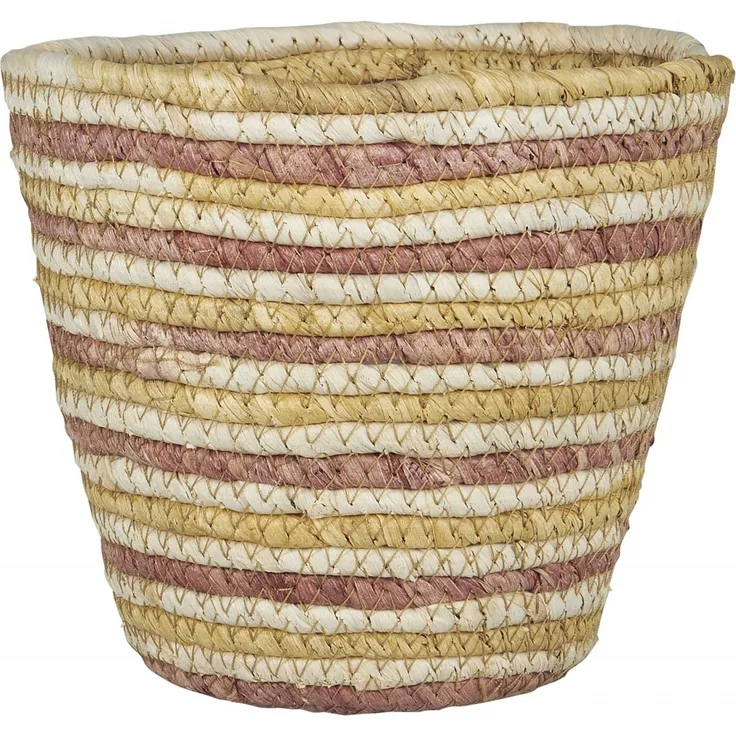 Ib Laursen - Blumenkorb Übertopf Korb Utensilo D 17cm Creme Rosa Gelb 37000-00