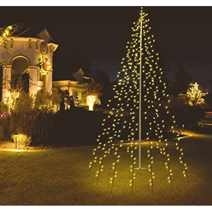 Spetebo LED-Lichternetz LED Fahnenmast Lichterkette 400 LED, 400-flammig, Fahnenmast und Weihnachtsbaum Beleuchtung – Bild 4