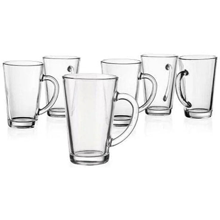 6 Latte Macchiato Gläser 300ml mit Henkel und 6 Löffeln, Tee-/ Kaffeegläser – Bild 4