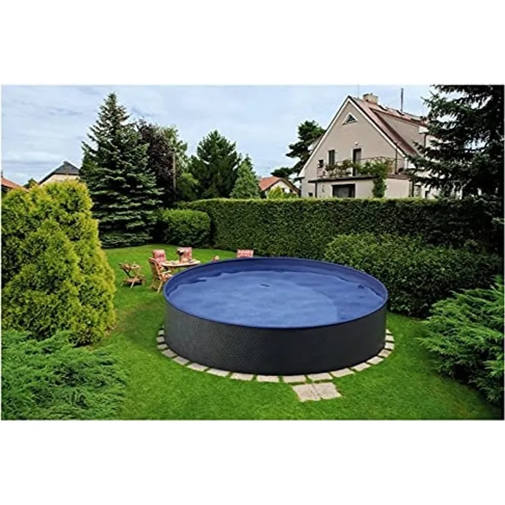 Rundpool 350x90 cm , Stahlwandbecken-Set, Schwimmenpool Anthrazit, Swimmingpool