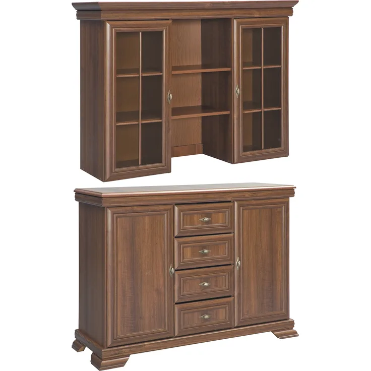 Buffetschrank Set 2-tlg 128cm 4-türig samoa King rustikal