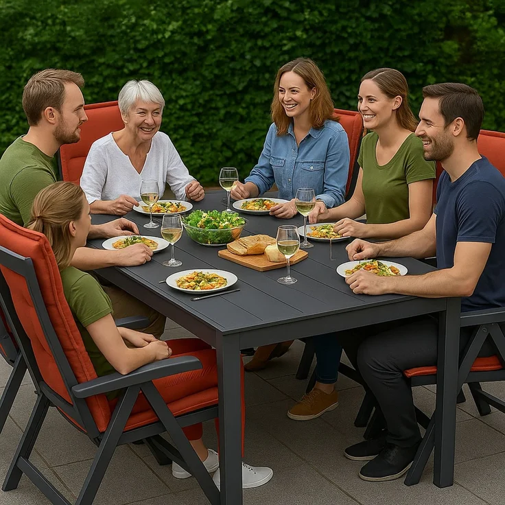 BURI 2x Auflagen Set Hochlehner für Gartenstühle 120x48x7cm Sesselauflagen Polster UV Lichtecht - Gartenstuhlauflagen Stuhlkissen mit Dicker Schaumstoff Füllung (Terrakotta) – Bild 9