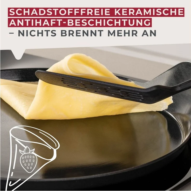 FACKELMANN Crepepfanne 25cm Statement – Keramik beschichtete flache Pfanne - Recyceltes Aluminium mit Antihaft-Beschichtung – Für alle Herdarten inklusive Induktion, 3 Jahre Garantie, PFAS-frei – Bild 3