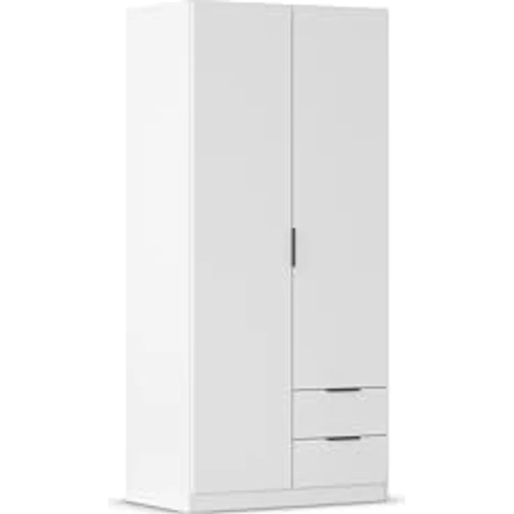 Rauch Möbel Lagoa, Kleiderschrank, Garderobe für Schlafzimmer, Kinderzimmer, Jugendzimmer 2-türig, 2 Schubladen, mit Zubehör Classic, Farbe Weiß, Breite 91 – Bild 2