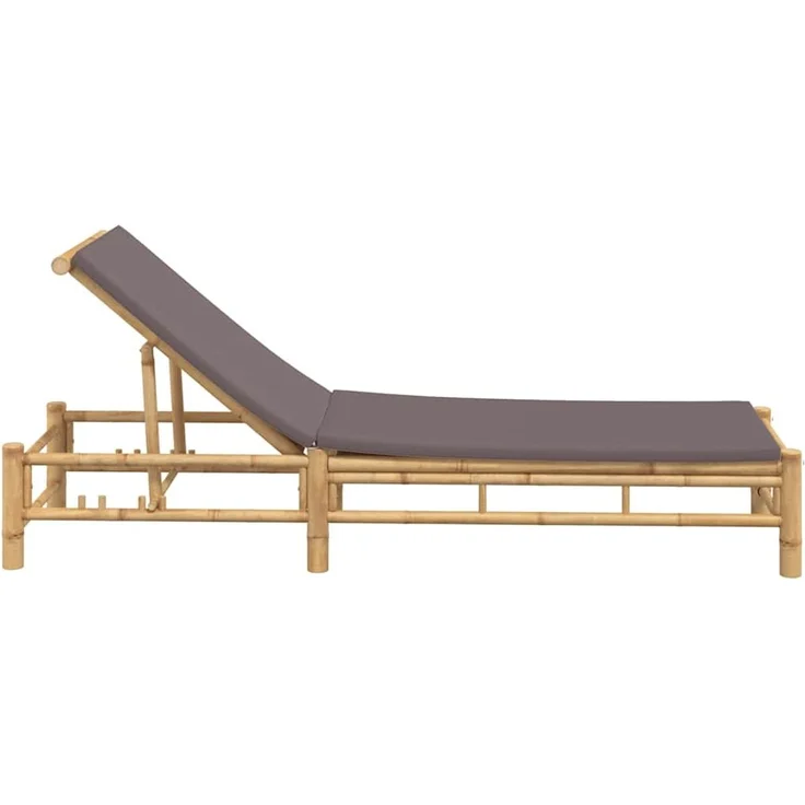 vidaXL Sonnenliege mit Auflage 55x199x30 cm Bambus 4108227 – Bild 4