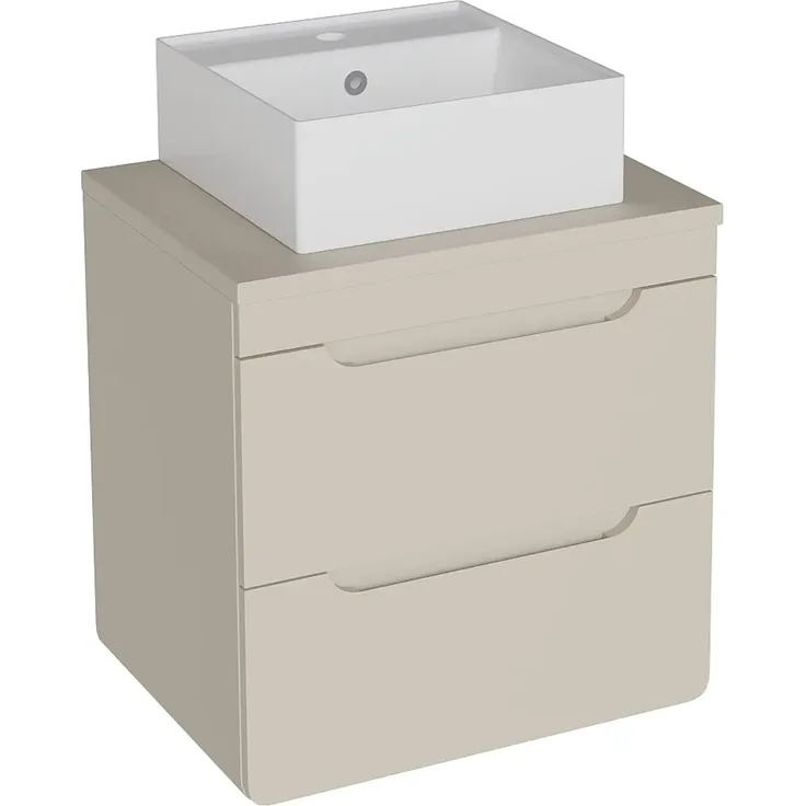 Vente-unique - ARUBA Waschbeckenmöbel Holz, Platte Beige - B 46 cm x H 59 cm x L 60 cm – Bild 3