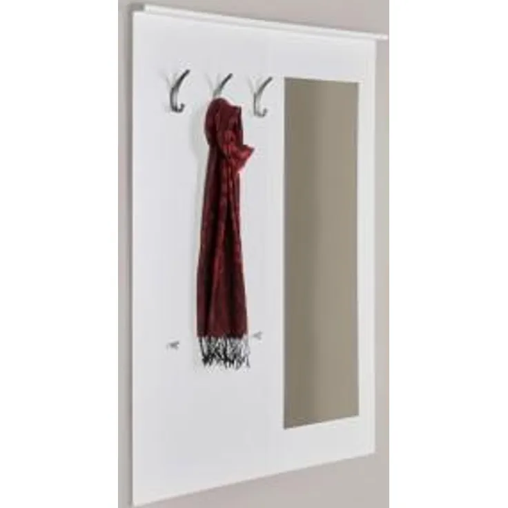 Garderobe mit Spiegel Flurgarderobe weiß seidenmatt