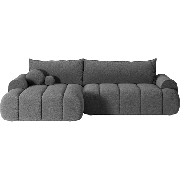 Selsey 'Dandelino' Ecksofa mit Schlaffunktion, Stauraum und Bouclé-Bezug, grau, links, 80 x 275 x 168 cm – Bild 6