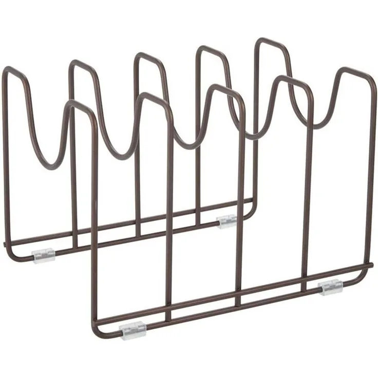 mDesign Geschirrständer Pfannenhalter Aufbewahrung Organizer Metall Bronze