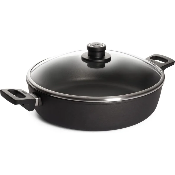 WOLL Guss‑Kasserolle Titanium Nowo, Ø 32 cm (5,5 l), Aluminium‑Guss, alle Herdarten außer Induktion, spülmaschinen‑ & backofenfest, mit Deckel, leicht zu reinigen – Bild 1