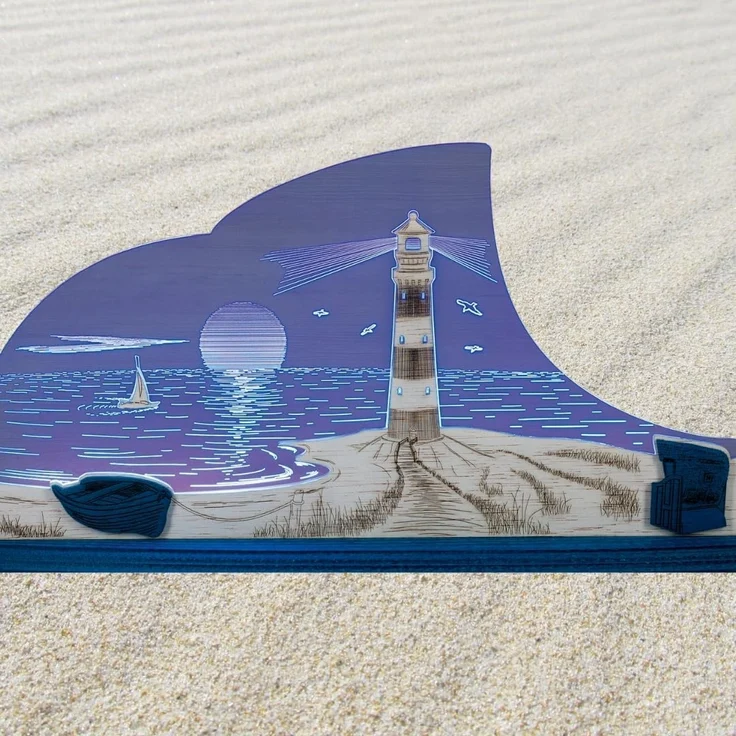 Weigla LED Dekolicht Maritim, Holz & Acrylglas, BLAU-WEIẞ, Made in Germany, LED wechselbar, Neutralweiß, Erzgebirge garantiert, maritime Deko Innen, Dekolampe – Bild 8