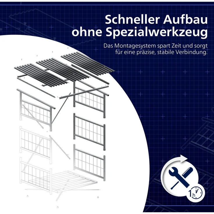 CLP Brennholzregal Macon mit Dach wetterfest Metall verzinkt,metall Brennholzregal – Bild 6