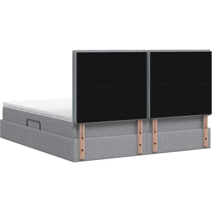 vidaXL LED-Speicherbett mit Matratze Hellgrau 180 x 200 cm Stoff 3459897 – Bild 10