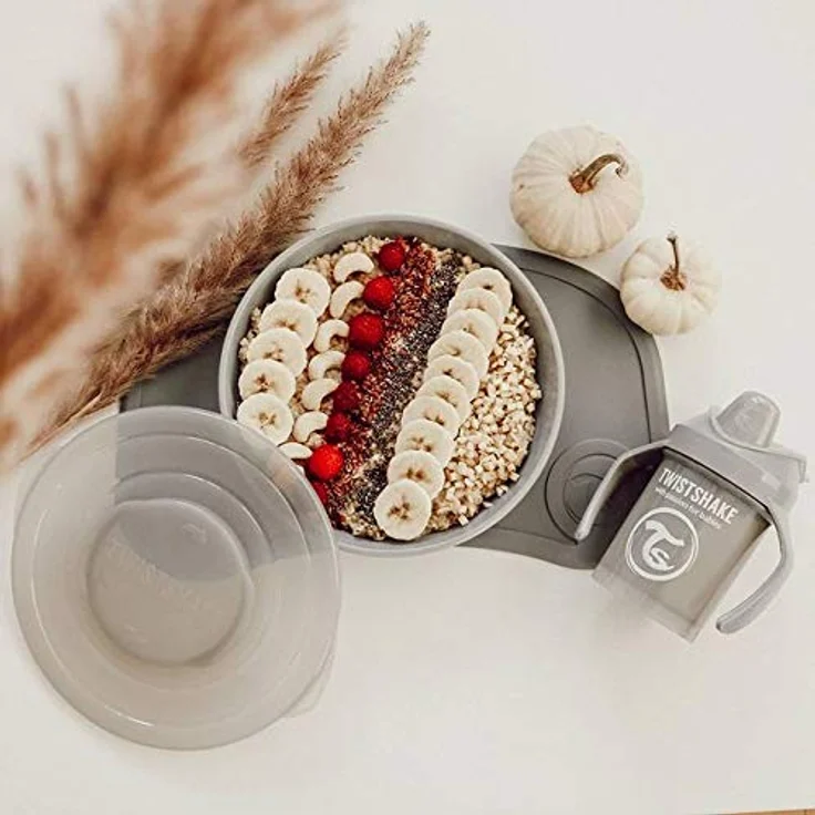 Twistshake-Platte | Babyteller mit luftdichtem Deckel | BPA-freier Baby-Entwöhnungsteller | Essenstrainingsteller | Lernteller für Kinder | 6m+ Baby-Futterteller | Neugeborenen-Essentials | Grau – Bild 8