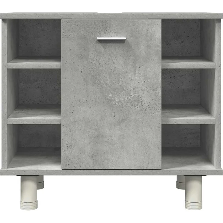 vidaXL 4-tlg. Badmöbel-Set Betongrau Holzwerkstoff 3324850 – Bild 8