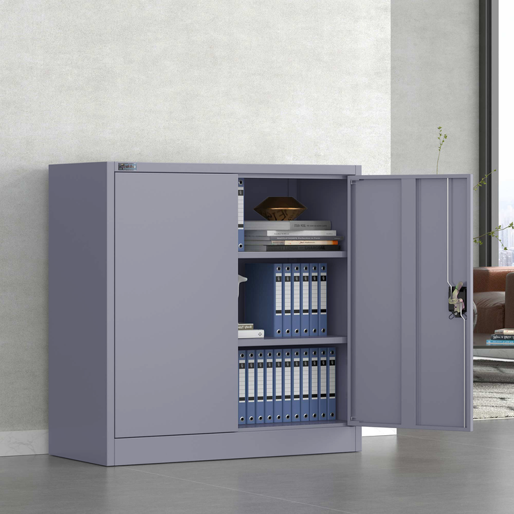 Makika Aktenschrank / Büroschrank abschließbar 40x90x90cm in Anthrazit – Bild 3