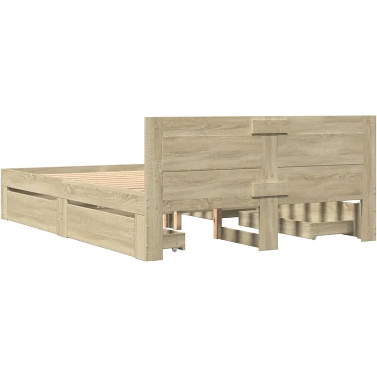 vidaXL Bettgestell mit Kopfteil Sonoma-Eiche 120x190 cm Holzwerkstoff 3295606 – Bild 7