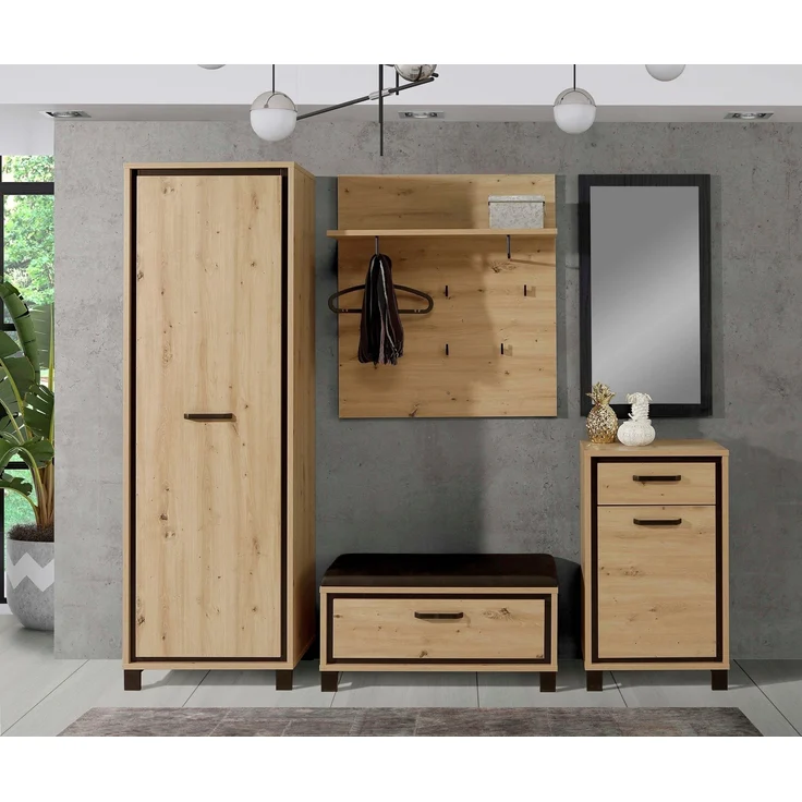 Garderobenpaneel >Travis< in Artisan Eiche, Holzwerkstoff - 90x100x30cm (BxHxT) – Bild 7