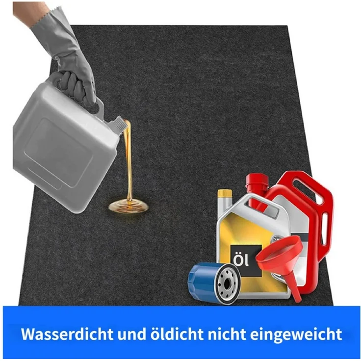 Rutaqian Bodenschutzmatte Ölauffangmatte für Werkstatt und Garage 520x223 cm, Garagenboden Matte, Schneidbarer Ölspritzmatte mit Rutschfestem Rücken, Aus Filz – Bild 3