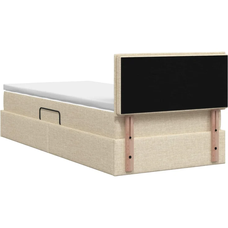 vidaXL LED-Speicherbett mit Matratze Creme 90 x 200 cm Stoff 3458977 – Bild 10