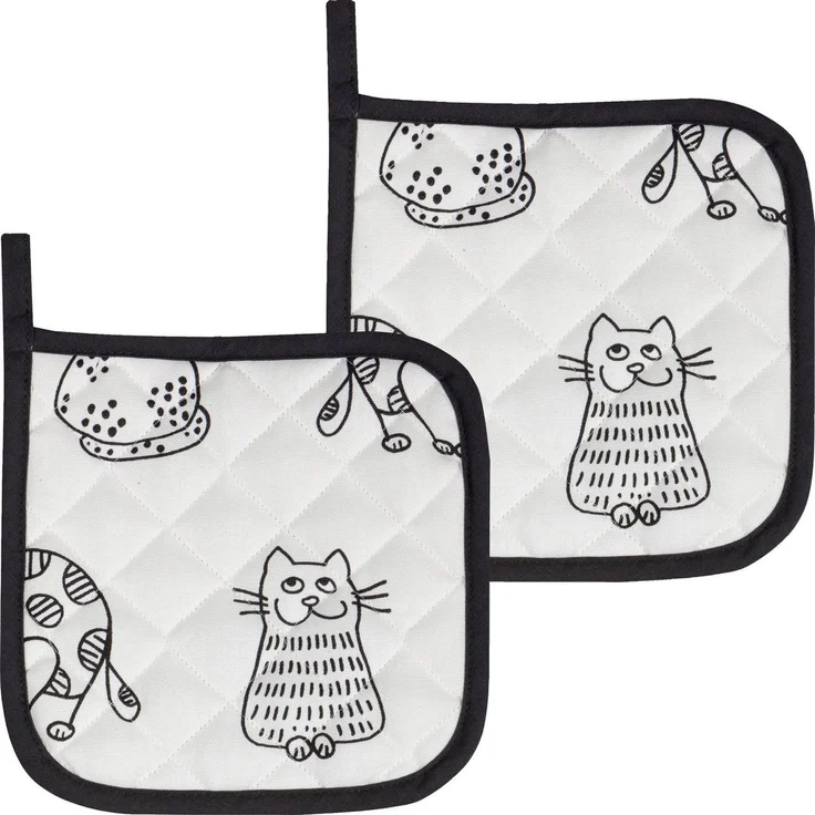 Kracht Topflappen Topflappen "Katzenreihe" 2er-Pack, Motiv: Katzen – Bild 3