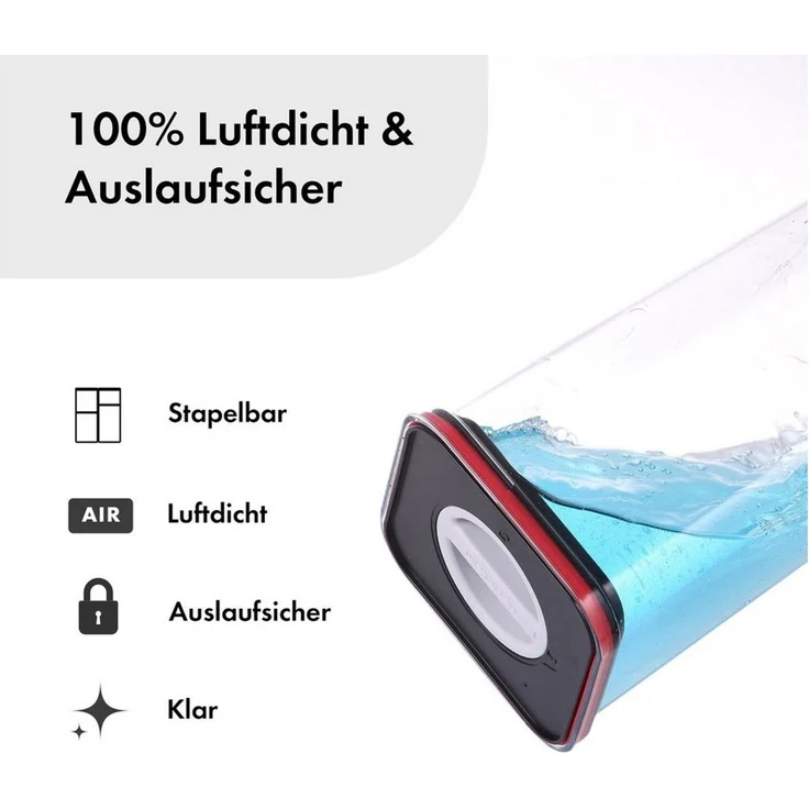 NEOFLAM® Vorratsdose Smart Seal Vorratsbehälter Set 4tlg. - Gr. 2x S, 2x M - Rot, Kunststoff (AS & PP), Silikon, (4-tlg) – Bild 3