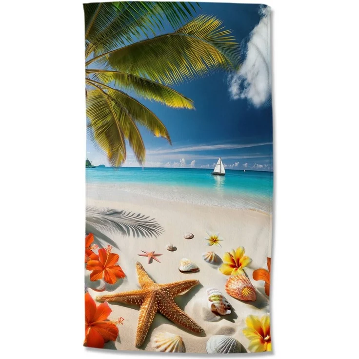 good morning Strandtuch Havana, Velours (Packung, 1-St), Mikrofaser, Velours, Strandtuch, saugfähig, 100x180, tropisch, strand – Bild 4