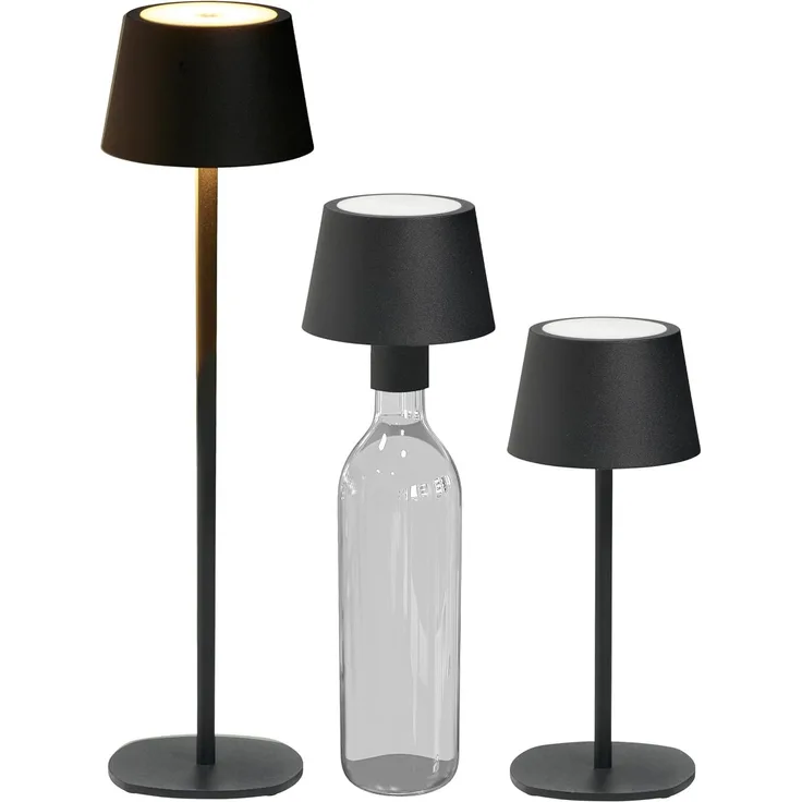 Northpoint LED Tischleuchte LED Akku Tischlampe Flaschenleuchte 3in1 45cm warmweiß
