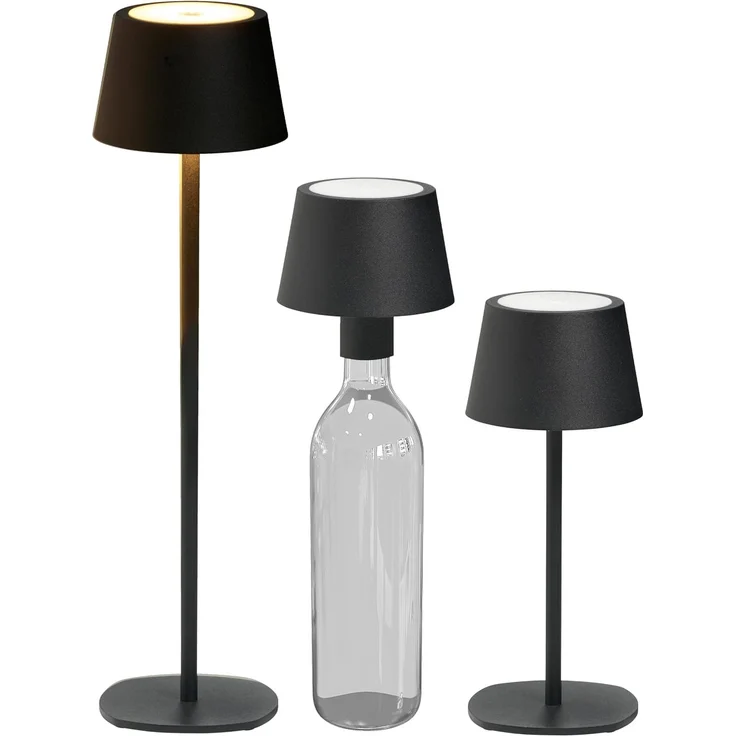 Northpoint LED Tischleuchte LED Akku Tischlampe Flaschenleuchte 3in1 45cm warmweiß