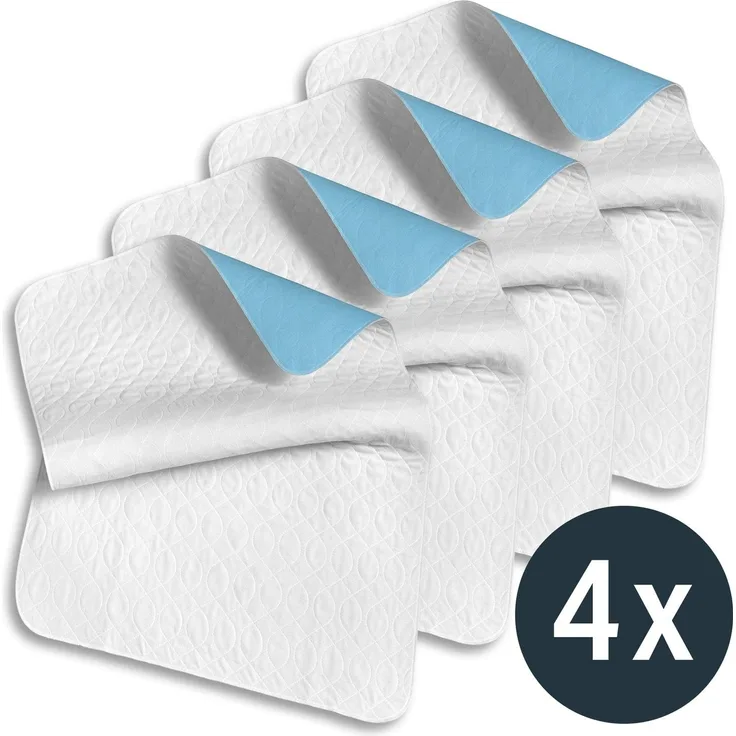 Sleezzz Vital wasserdichte Saugvlies Matratzenauflage, 75 x 90 cm, zum Schutz der Matratze im 4er-Pack