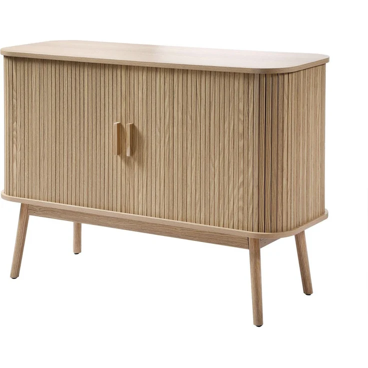 Casâme 'ERNEST' Vintage Sideboard Holzdekor 2 Schiebetüren - L110cm - Helles Holz – Bild 3