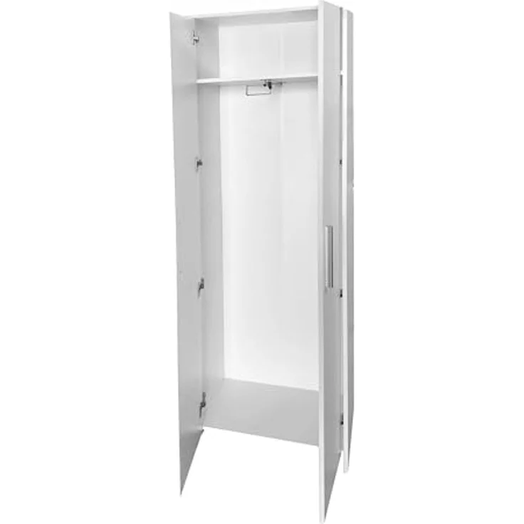 Dmora - Schuhschrank Ionio, Schuhregal, Mehrzweck-Eingangsgarderobe, Möbel für Schuhe, 65x38h197 cm, Weiß – Bild 4