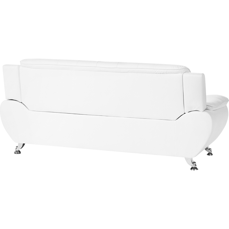 Sofa 3-Sitzer LEIRA Kunstleder Weiß – Bild 5