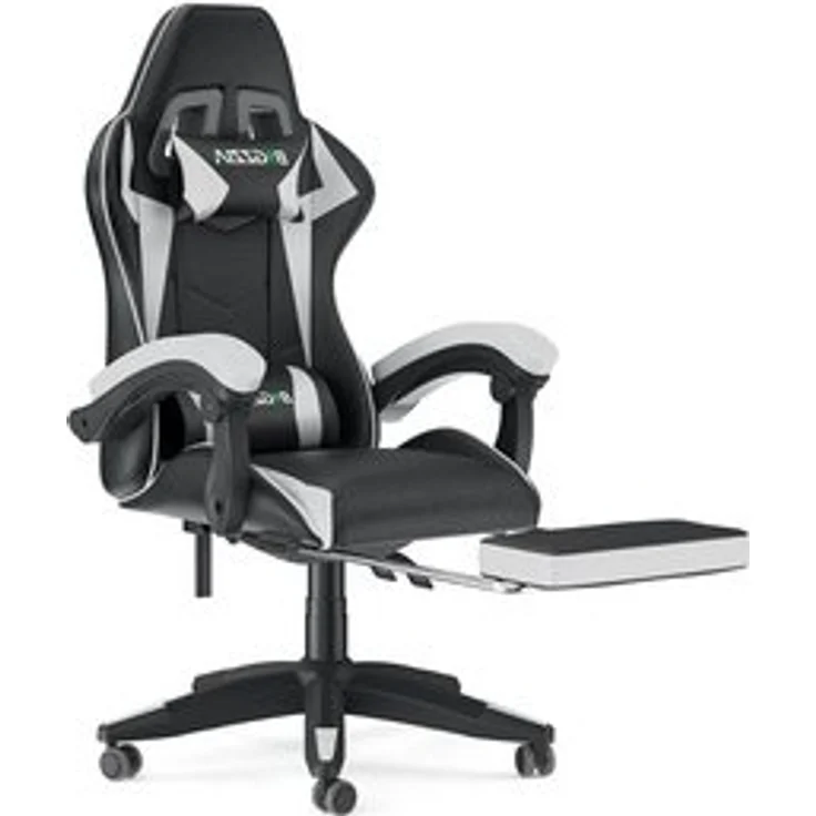 BIGZZIA Bürostuhl Gaming Stuhl mit Fußstütze - Gamer Stühle Ergonomisch mit Lendenkissen, Kopfstütze Gaming Chair Höhenverstellbar Computerstuhl – Bild 6