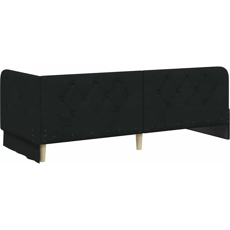 vidaXL Eckbettgestell mit Matratze Schwarz 80 x 200 cm Stoff 3394031 – Bild 8
