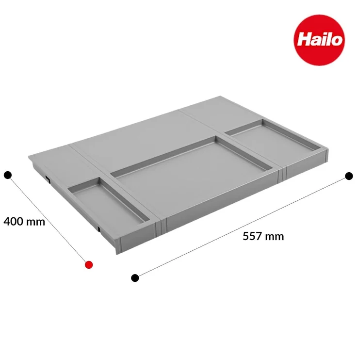 Hailo Deckel Multideckel 1109749, mit Stauraum signalgrau für Einbau-Abfallsammlersystem – Bild 3