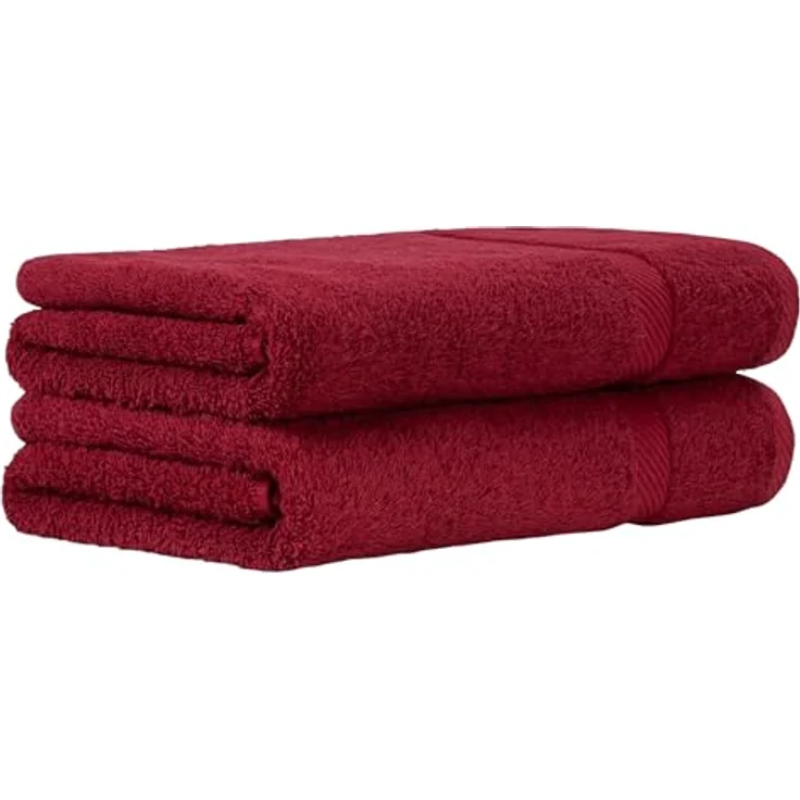Luckytowel Duschtuch Set 70x140 cm, Oeko-TEX Badetücher 100% Baumwolle mit 600 g/m², flauschig & saugstark, 2er Pack Rot – Bild 1