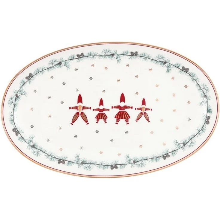 Greengate Servierplatte Juana Servierplatte oval small white 15x24cm, Steingut, (Servierplatten) – Bild 4
