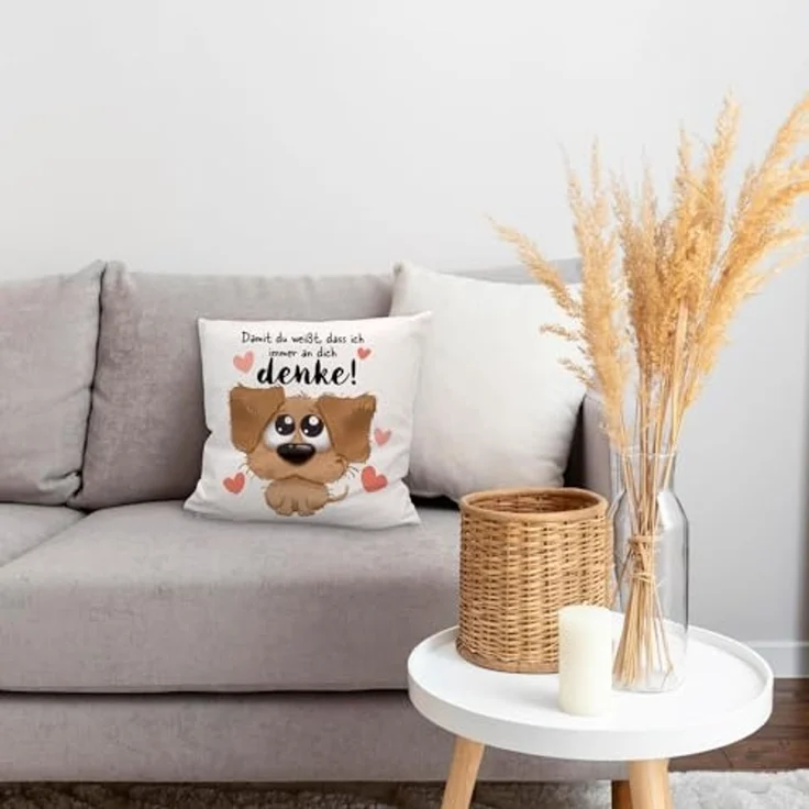 speecheese Dekokissen Hund Kuschelkissen mit Spruch Damit du weißt dass ich immer an dich – Bild 7