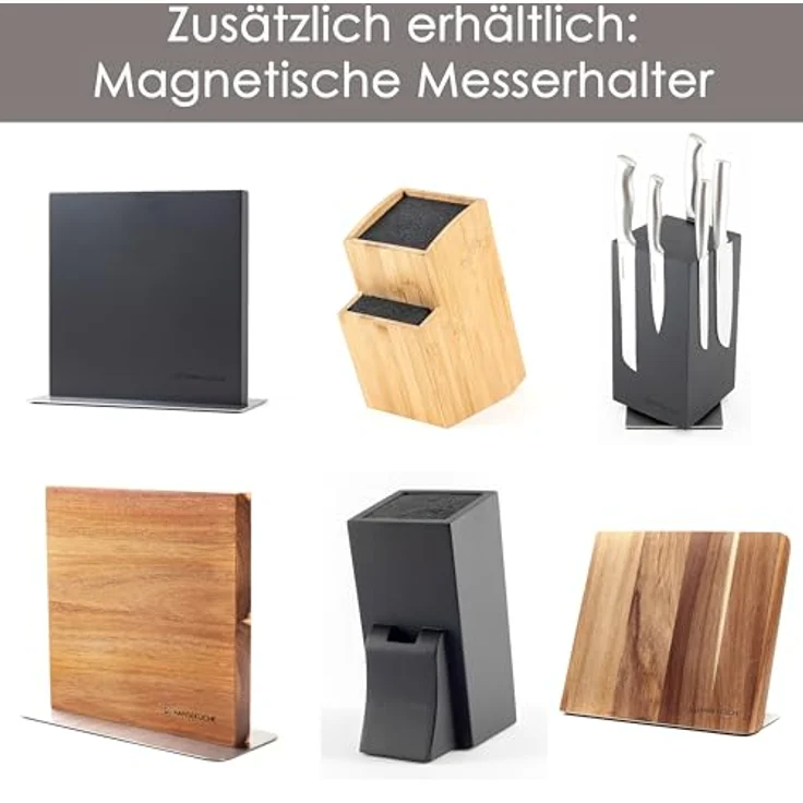 Hanseküche Magnet-Messerblock Messerblock magnetisch aus Akazienholz (1tlg), Stabiler Stand mit Gummiknöpfen – Bild 11
