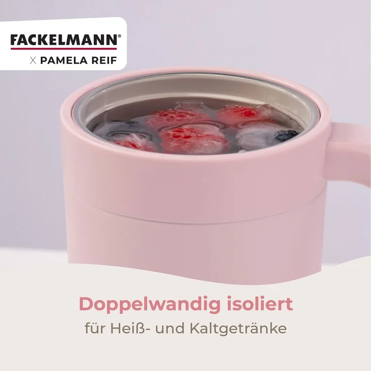 FACKELMANN x Pamela Reif Thermobecher Isoliertrinkbecher, Coffee-to-go Becher, Edelstahl Trinkbecher – Bild 3