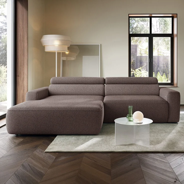 Selsey 'Fando' Ecksofa mit Schlaffunktion, L-Form, 4-Sitzer, Flechtstoff Hellbraun, 252 cm, links – Bild 2