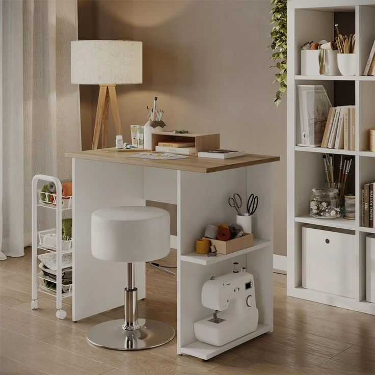 Schreibtisch Simple Weiß/Artisan 80 x 50 cm Vicco – Bild 3