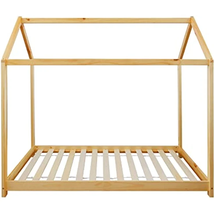 Rebecca Mobili Montessori Bett, Kinderbett, Hüttenform, Kiefer Natur, skandinavischer Stil, Lattenrost 80x160 cm - Art. RE6762 – Bild 9
