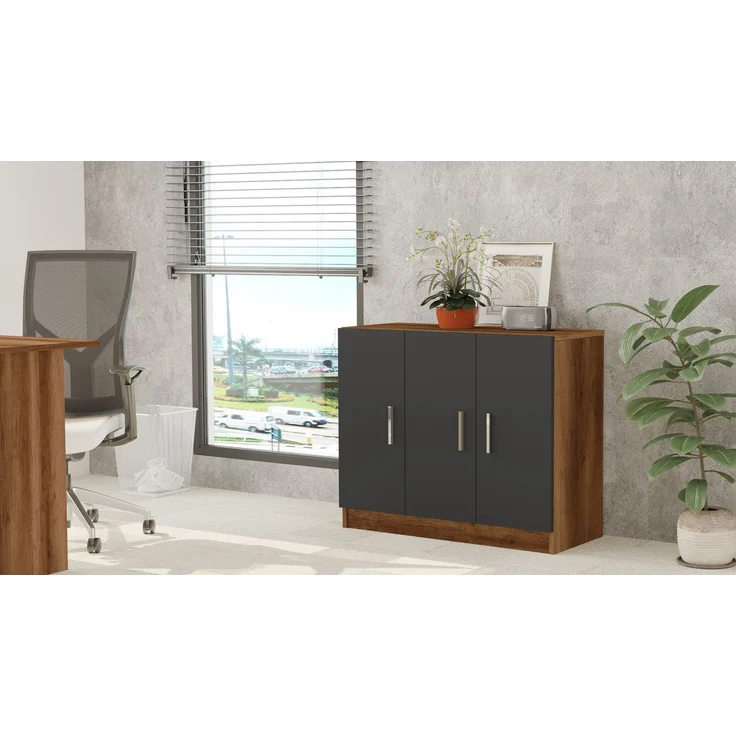 Skye Decor 'BEG5-BA' Mehrzweckschrank, Walnuss / Anthrazit, 89,1 x 73,8 x 38,1 cm – Bild 3