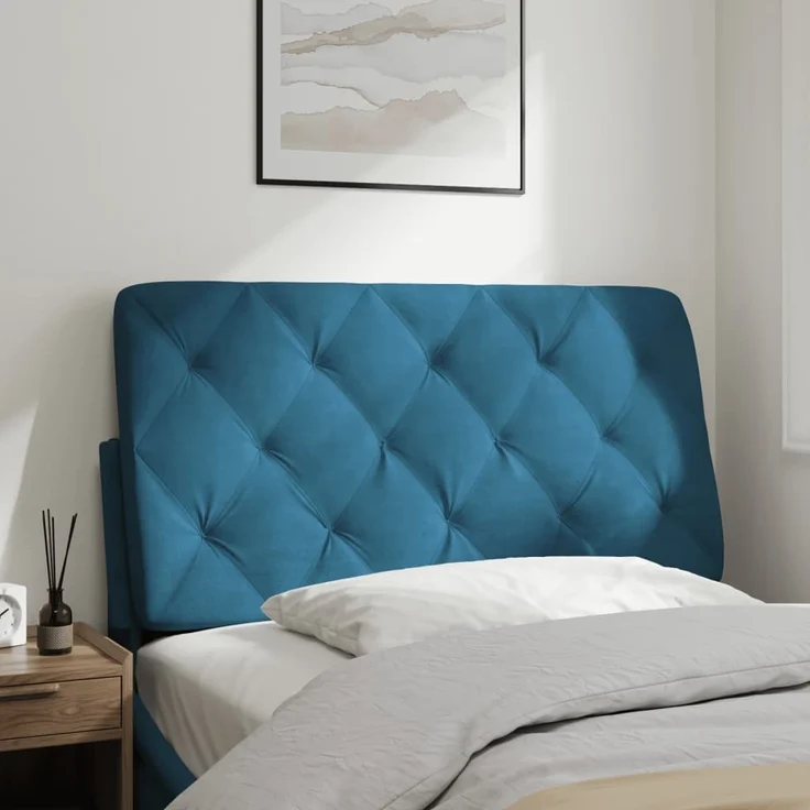 vidaXL Kopfteil-Kissen Blau 100 cm Samt 374718 – Bild 3