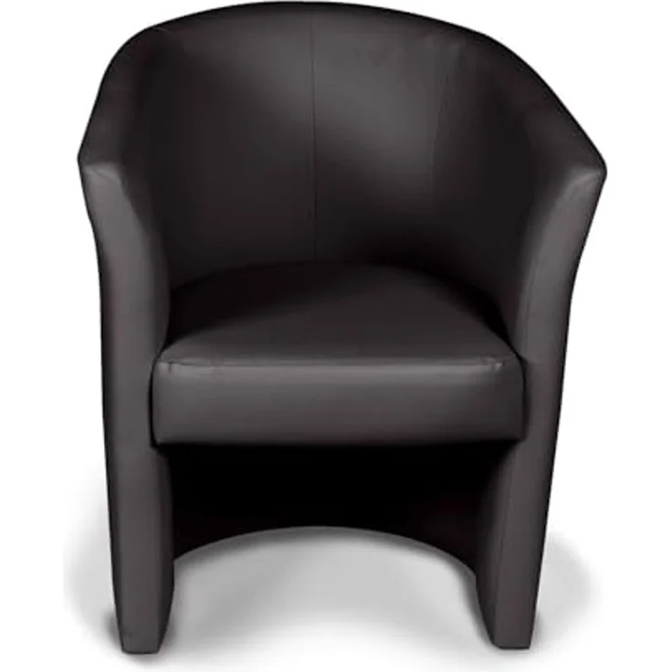 Dmora - Sessel Abrera, Wohnzimmersessel, gepolsterter Sitz, Stuhl mit Armlehnen aus Kunstleder, 64x63h76 cm, Schwarz – Bild 6