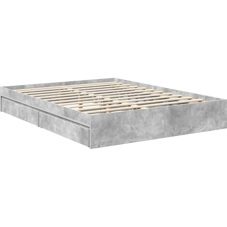 vidaXL Aufbewahrungsbett Beton Grau 150 x 200 cm Holzwerkstoff 3411197 – Bild 5
