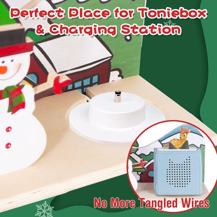 Todeco Tonie-Regal für Toniebox Hörfiguren, mit abnehmbarem Schleudertablett, Magnetische Aufbewahrung für 12-15 Tonie, Freistehende Regale, Kinderregal für Mädchen & Jungen, Weihnachtsdekoration – Bild 6